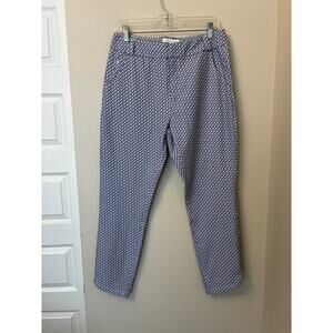 Peter Millar Blue Geo Pattern Performance Fabric Ankle Golf Pants Women's Size 8